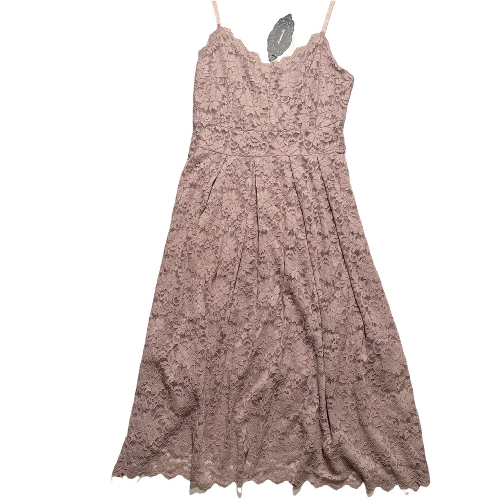 NWT Atulewhi Women’s Long Midi Lace Party Bridesmaid Formal Zip Dress Pink, M